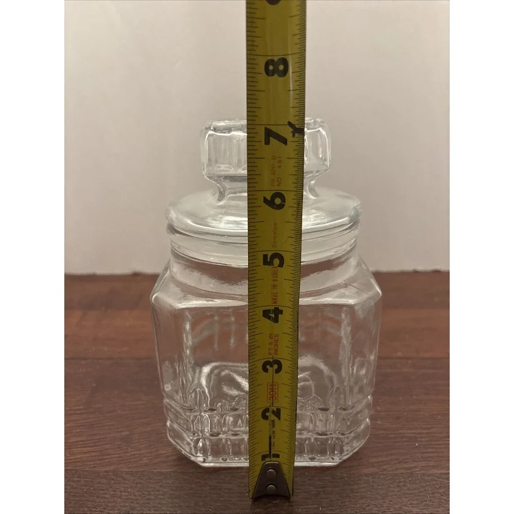 Vintage Koeze's Clear Glass Jar Apothecary Kitchen Canister Sealing Lid 7.5 Inch